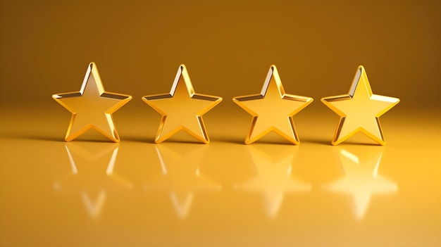 Cinque stelle Concetto di feedback sulla valutazione del cliente su sfondo giallo