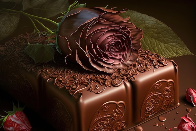 cioccolato con rosa