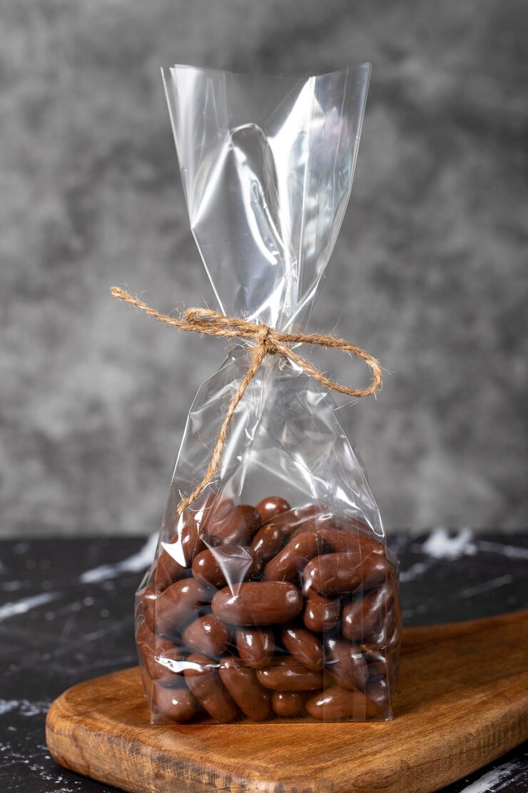 Cioccolato confezionato Ciocolato con spuntino di nocciole su sfondo scuro