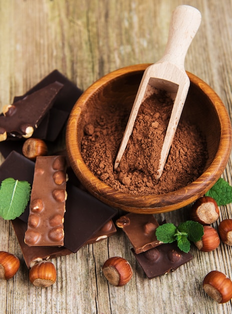 Cioccolato e cacao in polvere