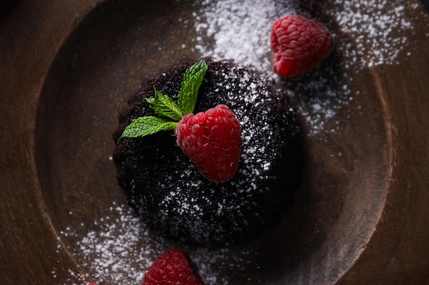 Cioccolato fondant concetto di delizioso cibo dolce