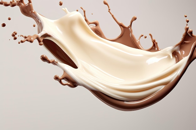 Cioccolato fuso e latte cremoso con una spruzzata pronto per il confezionamento con un design verticale e oh così