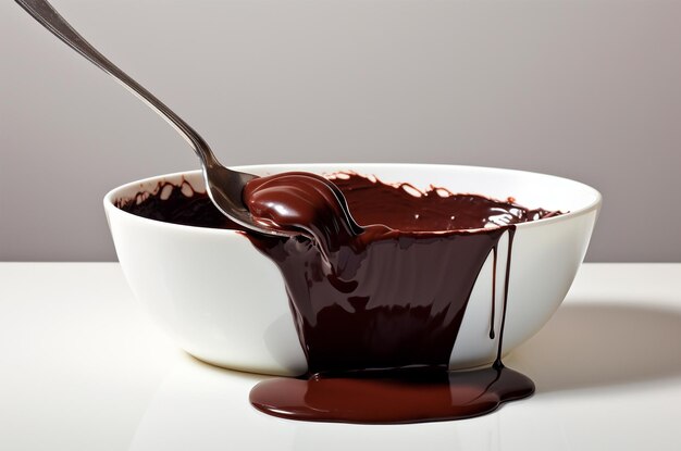 Cioccolato fuso in un piatto