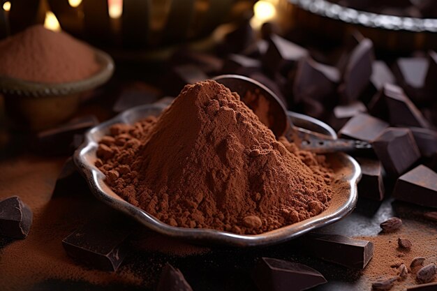 Cioccolato ricoperto di cacao in polvere