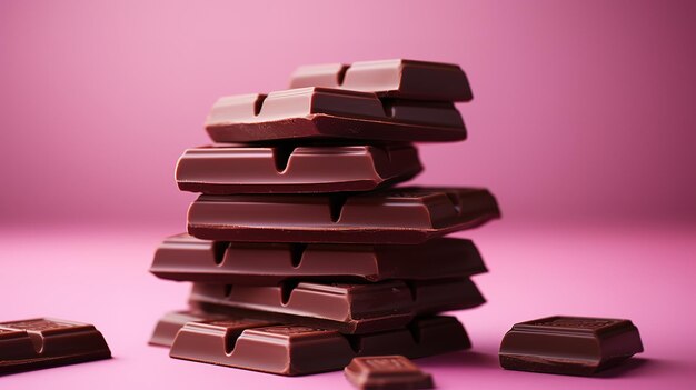 Cioccolato scuro su sfondo rosa Generativo Ai