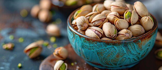 Ciotola blu con pistacchi