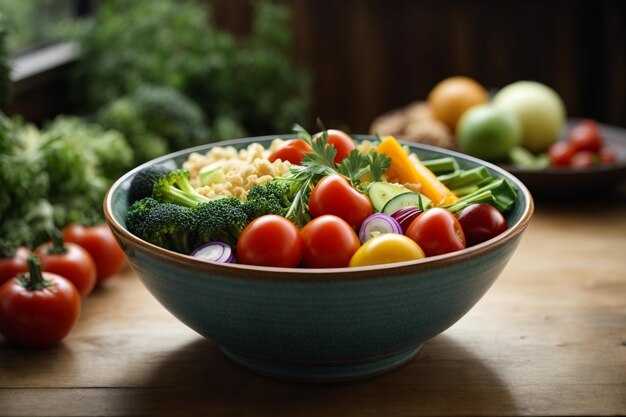 Ciotola con verdure fresche e sane ar c