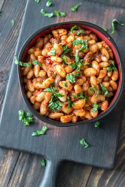 Ciotola di fagioli messicani del pinto