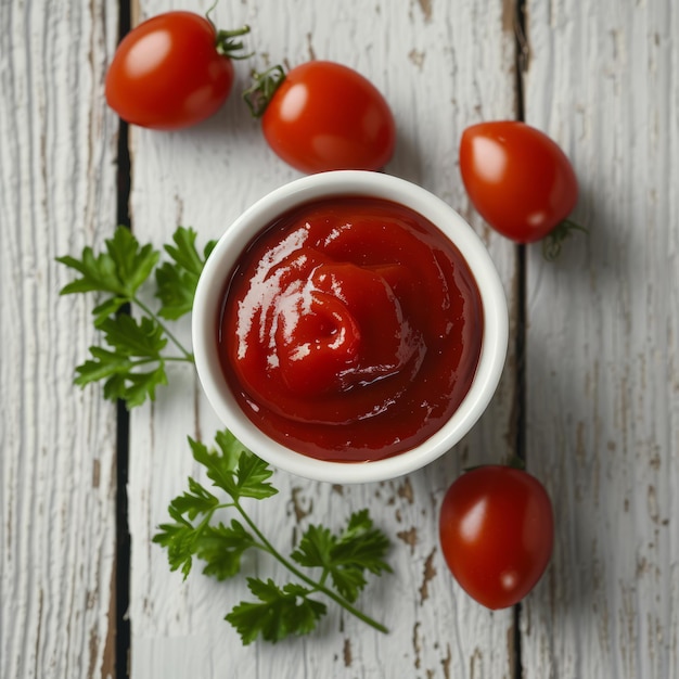 ciotola di ketchup o salsa di pomodoro