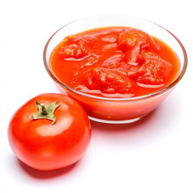 Ciotola di vetro piccolo condimento di salsa di pomodoro rosso ketchup di pere