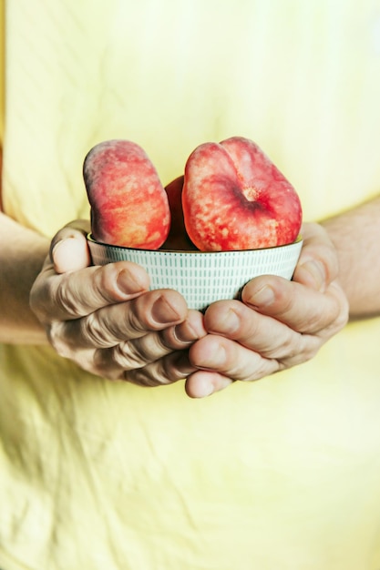 Ciotola in porcellana blu con frutta paraguaiana