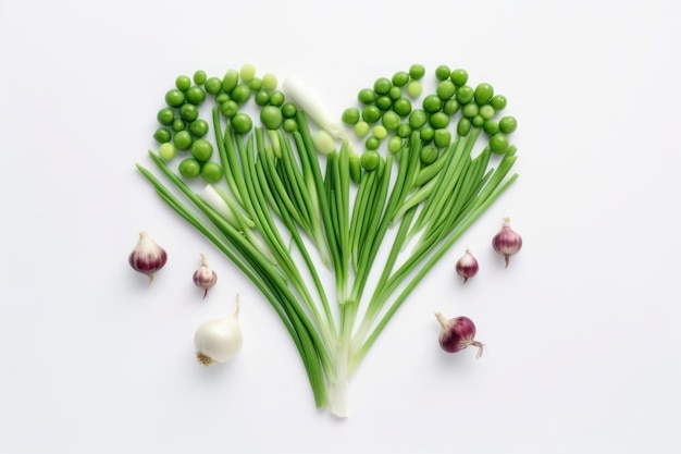 Cipollotto a forma di cuore Verdura alimentare Generare Ai