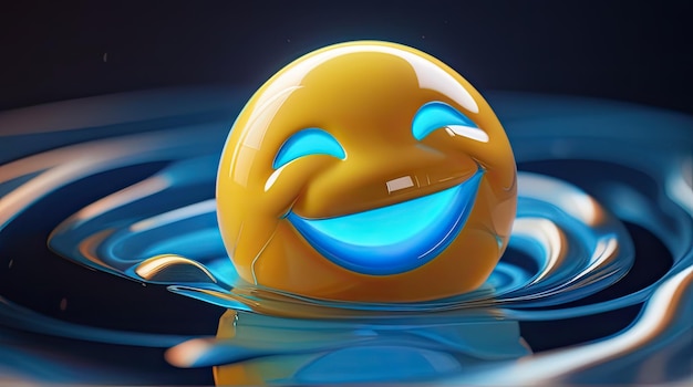 Circolo di emoji d'acqua 3D