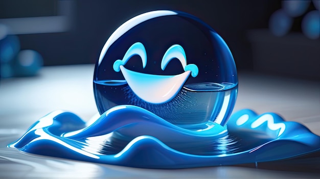 Circolo di emoji d'acqua 3D