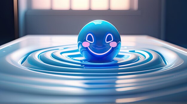 Circolo di emoji d'acqua 3D