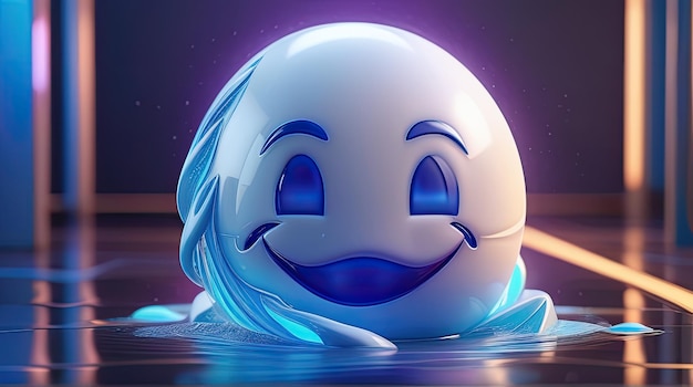 Circolo di emoji d'acqua 3D