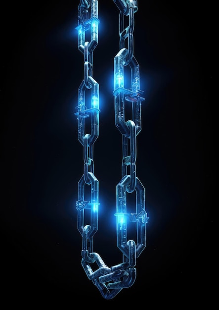 Circuito elettronico blu a catena blockchain