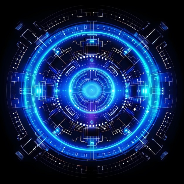 circuito futuristico progetto hud cerchio sfondo tecnologia ologrammi