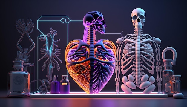 circuito stampato sfondo medico 3d paesaggio cranio carta da parati hd