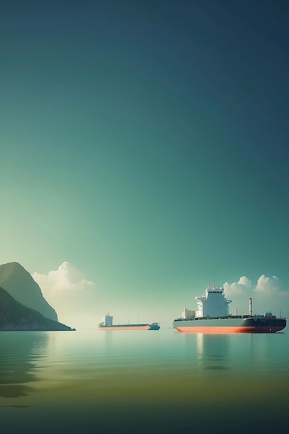Cisterna LNG in mare Cisterna di trasporto di gas per il trasporto di gas naturale liquefatto generativo AI