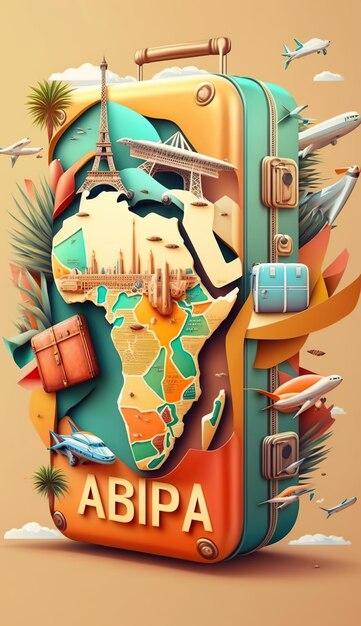 Città africane Banner per le vacanze estive in Africa Illustrazione dell'IA generativa