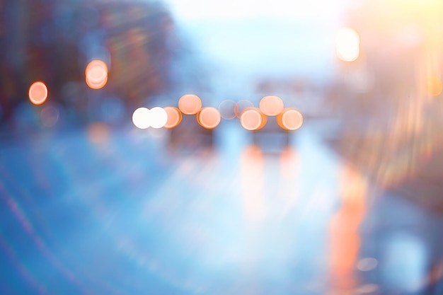 città astratta sfocata/bokeh auto luci sfondo nella città di notte, ingorghi, autostrada, vita notturna