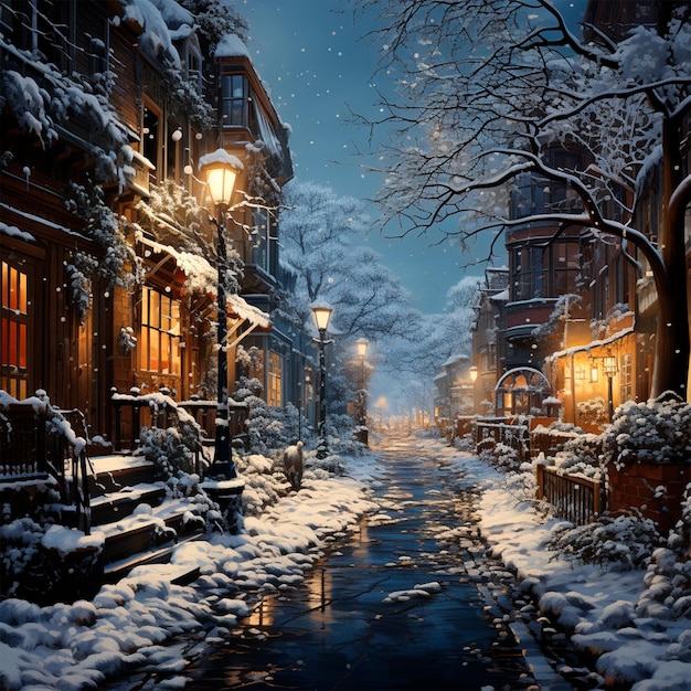Città d'inverno New York Capodanno USA Vacanze di Natale Immagine generata dall'IA