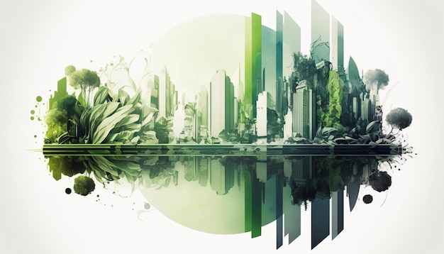 Città dedicata all'ingegneria sostenibile e alla responsabilità ambientale Generative AI