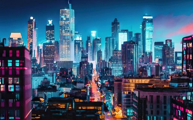 Città del futuro cyberpunk