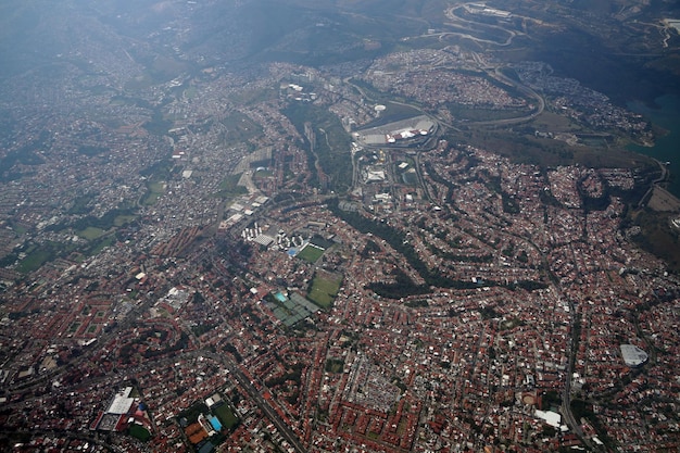 Città del Messico panorama aereo landcape dall'aereo