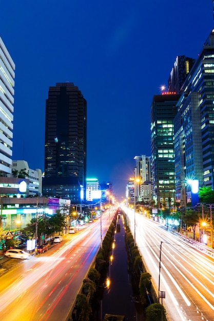 Città di Bangkok e sentiero del traffico
