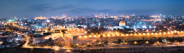 Città di Gerusalemme di notte