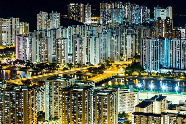 Città di Hong Kong di notte