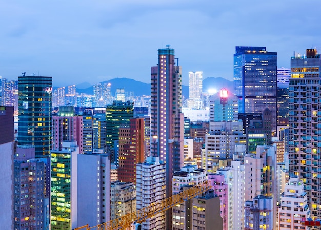 Città di Hong Kong di notte