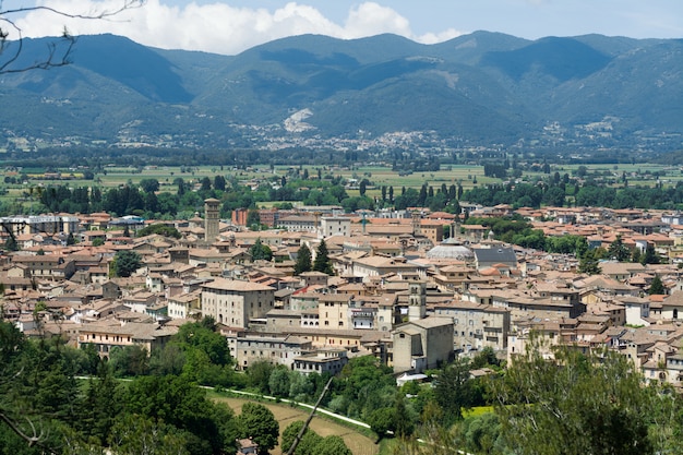 Città di Rieti, nel Lazio, Italia. Paesaggio urbano, vista dall&#39;alto