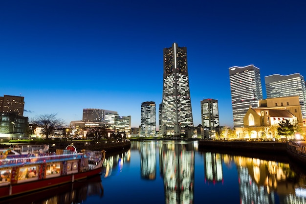 Città di Yokohama di notte