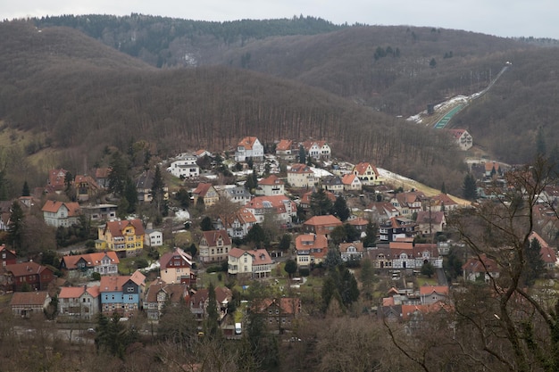 Città medievale vista dall'alto in Sassonia Germania