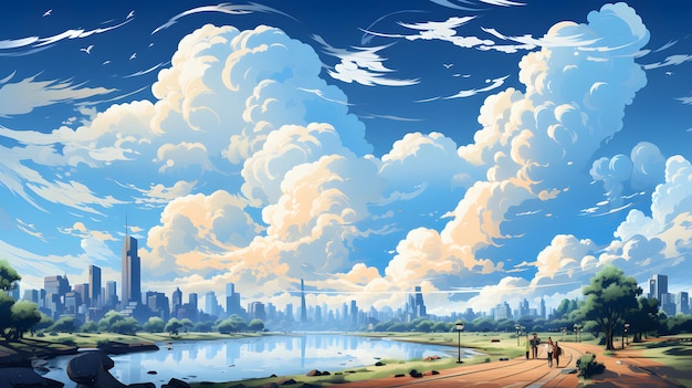 città Nuvole bianche del cielo blu