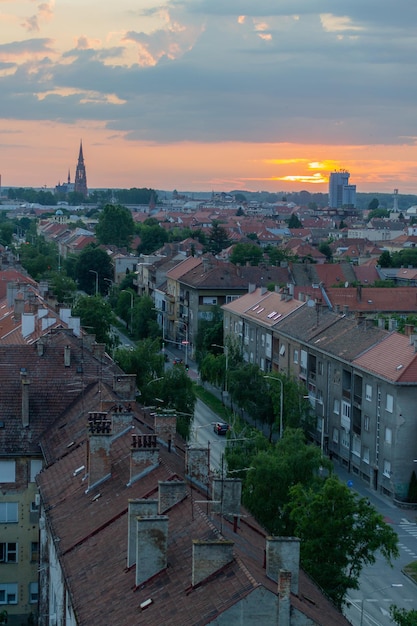 Città Osijek dal cielo