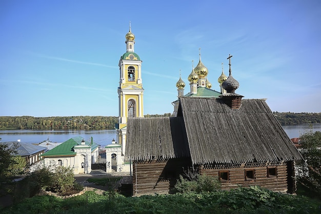 città ples sulla chiesa volga, paesaggio storico vista architettura ortodossa