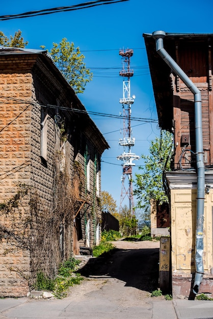 Città vecchia e stradina Gatchina Russia 2022