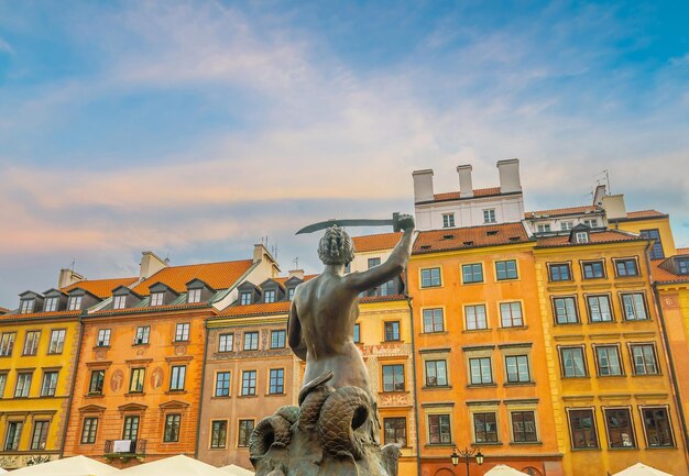 Città vecchia nel paesaggio urbano di Varsavia della Polonia