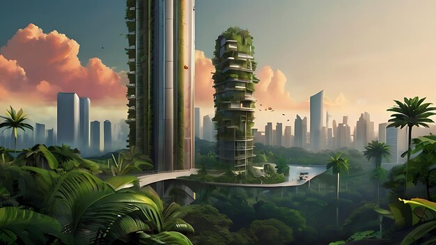 Città verde futuristica