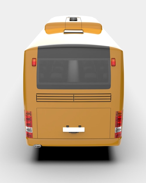 City bus isolated on grey background 3d rendering illustration