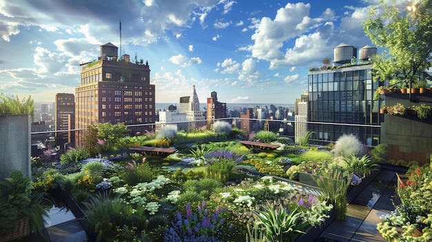 City Rooftop Garden Oasi urbana nel cielo