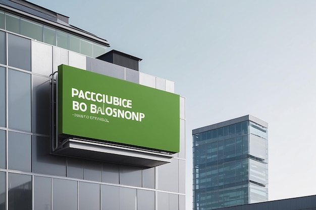 City Rooftop Green Building Signage Mockup con spazio bianco vuoto per posizionare il tuo progetto