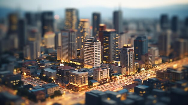 Cityscape TiltShift Effetto in miniatura sullo sfondo