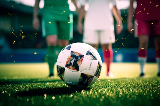 Classe di allenamento a calcio per bambini I bambini calciano una palla da calcio classica in un esercizio di slalom