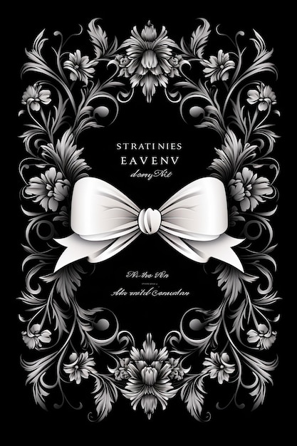 Classic Black and White Invite Un invito nero e bianco senza tempo con un tocco di eleganza generato con l'AI