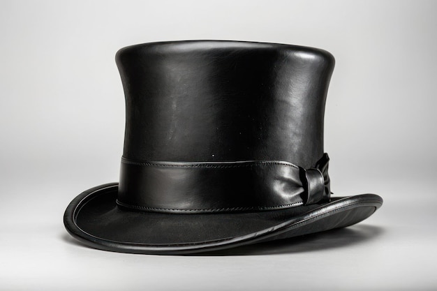Classico cappello nero su sfondo grigio